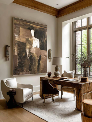 Modern home office with modern abstract painting. | NodusArt