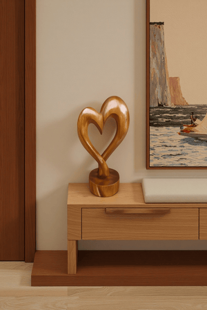 Abstract Wooden Sculpture Handcrafted Art Piece for Modern Home Decor