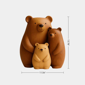Abstract Wooden Bear Sculpture Handcarved Modern Animal Wood Sculpture