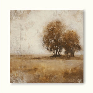 Large Modern Neutral Landscape Oil Painting Neutral Beige And Brown Autumn Tree Oil Painting Beige And Brown Landscape Wall Art