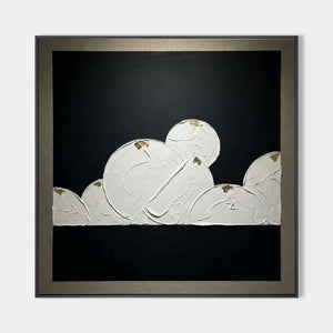 Modern Geometric Abstract Art In Black White And Gold For Contemporary Home Decor