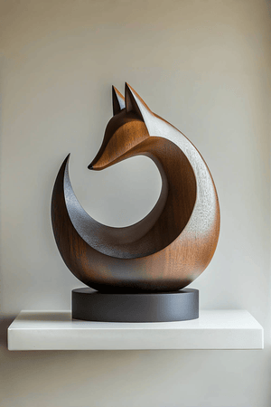 Fox Wood Sculpture #WA085